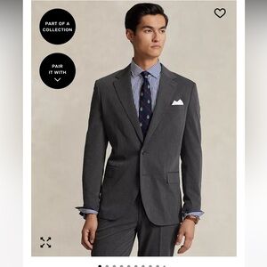 Polo Ralph Lauren wool blend sport coat blazer modern fit charcoal gray 38R NWT